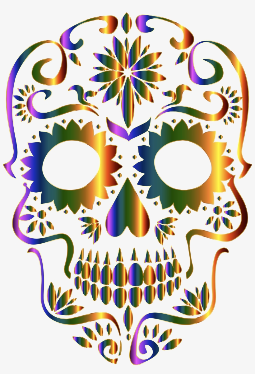 Sugar Skull Clipart Transparent Background - Day Of The Dead Skull Transparent, transparent png #865076