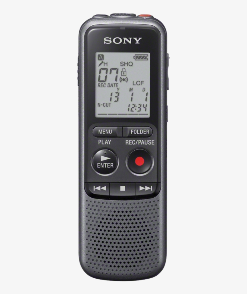 Sony Icdpx240 Voice Recorder - Sony Icd-bx140 Silver Digital Voice Recorder, transparent png #865488