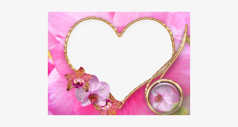 Pink Heart Frames - Wedding Photo Frame Png, transparent png #865615