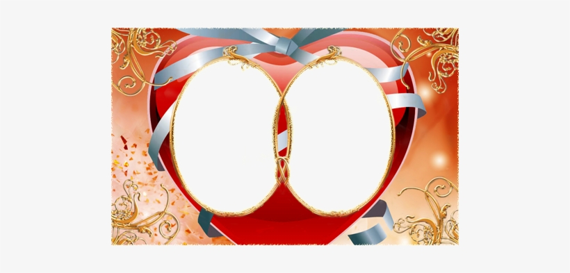 Photoshop Frame For Valentine's Day - Love Couple Frame Png, transparent png #865697