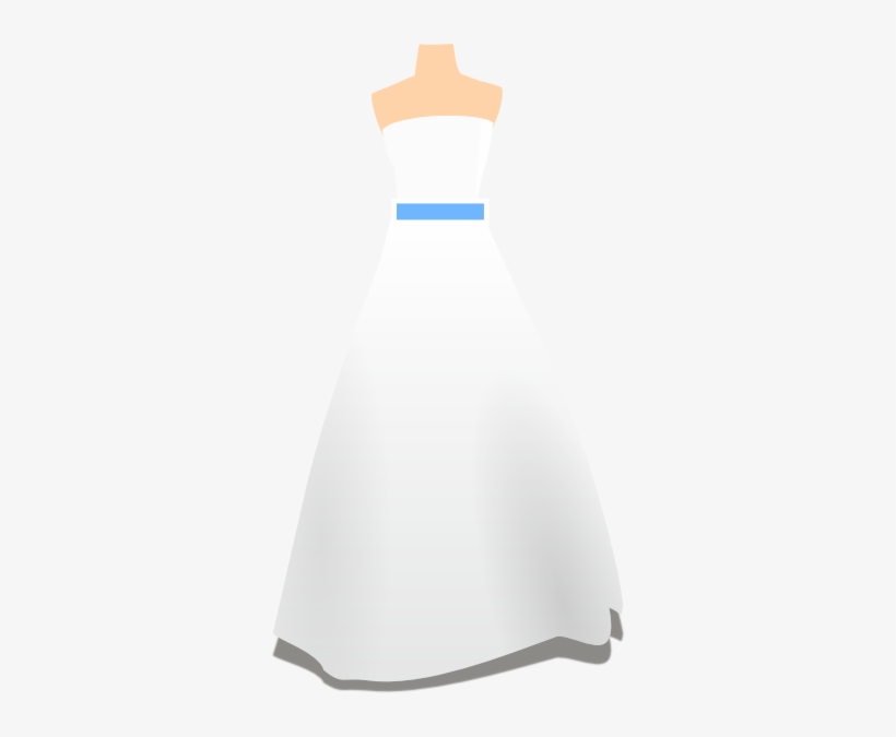 Simple Blue Wedding Dress Clip Art - Cartoon Wedding Dress Png, transparent png #865915