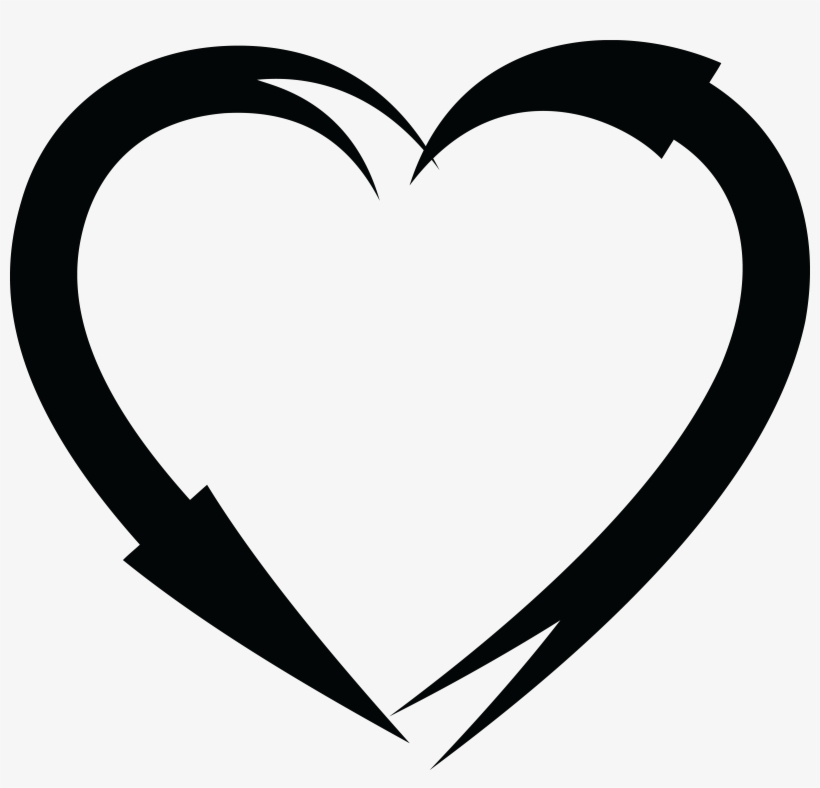 Free Clipart Of A Black And White Heart Frame Of Arrows - Heart Infinity Icon Png, transparent png #865939