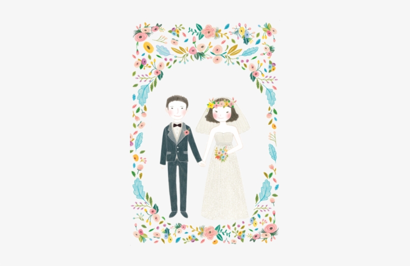 Wedding Dress Png - Wedding Couple Watercolor, transparent png #866032