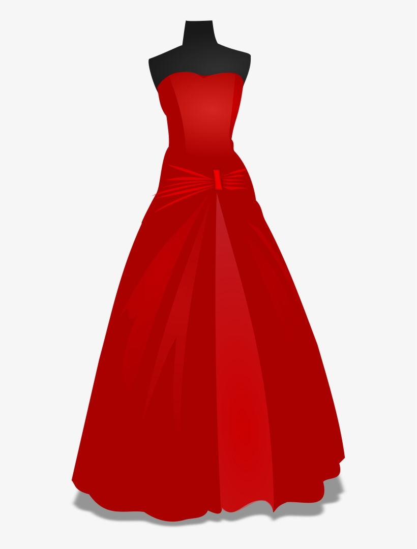 Red Wedding Gown Clip Art At Clker - Gown Clipart, transparent png #866099