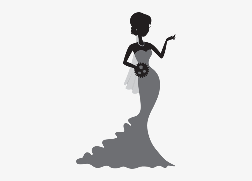 Wedding Dress Clipart Wedding Planner - Silhouette Bride Clipart Png, transparent png #866101