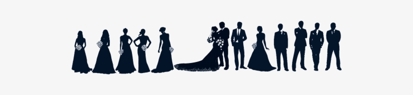 Wedding - Dress - Clipart - Png - Wedding Party Silhouette Png, transparent png #866255