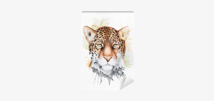 Watercolor Illustration Of A Jaguar Wall Mural • Pixers® - Watercolor Painting, transparent png #866362