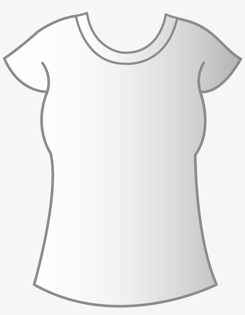 White Woman T-shirt Template - Plain T Shirts For Women Clipart - Free ...