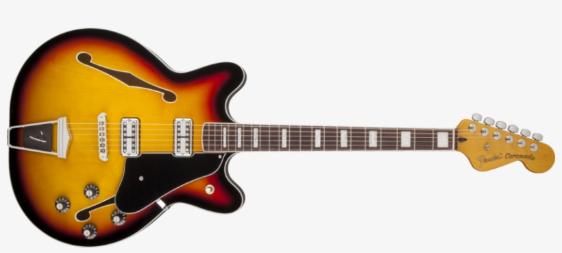 Associated With Players Like Dave Davies Of The Kinks - Fender Coronado Guitar, Rosewood Fingerboard, 3-colour, transparent png #867422