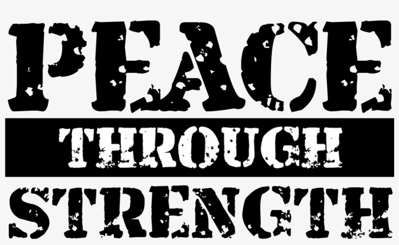 Peace Through Strength Sticker - Distressed Epic Tile Coaster, transparent png #867753