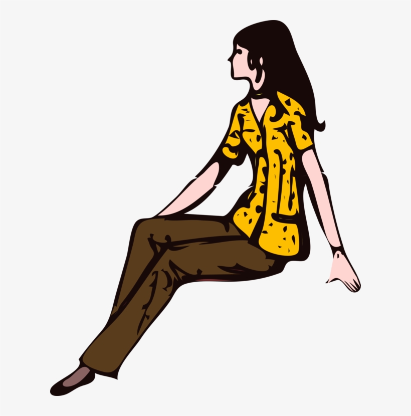 Sitting Girl Woman Manspreading Seat - Woman Sitting Clipart, transparent png #867917