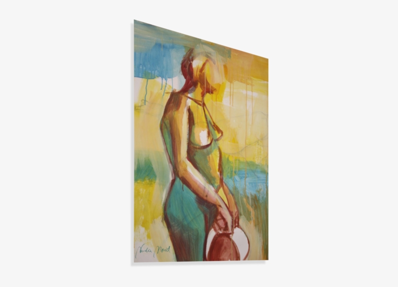 Nude With A Hat Canvas Print - Watercolor Paint, transparent png #868048