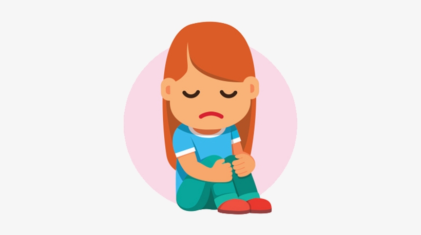 Sad Child Clipart Png - Cartoon Image Of Depression - Free Transparent PNG  Download - PNGkey