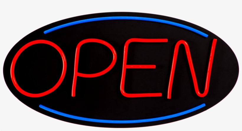 Oval Red & Blue Led Open Sign With 8 Modes And 10 Speed - Neon, transparent png #868438