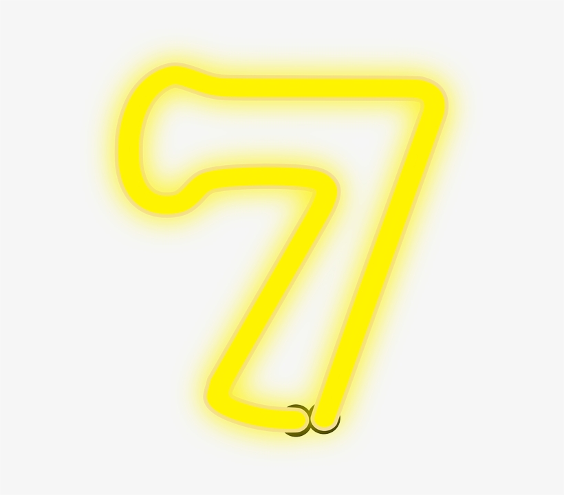 Neon, 7, Lights, Number, Yellow, Electric - Numero 7 Neon Png, transparent png #868508