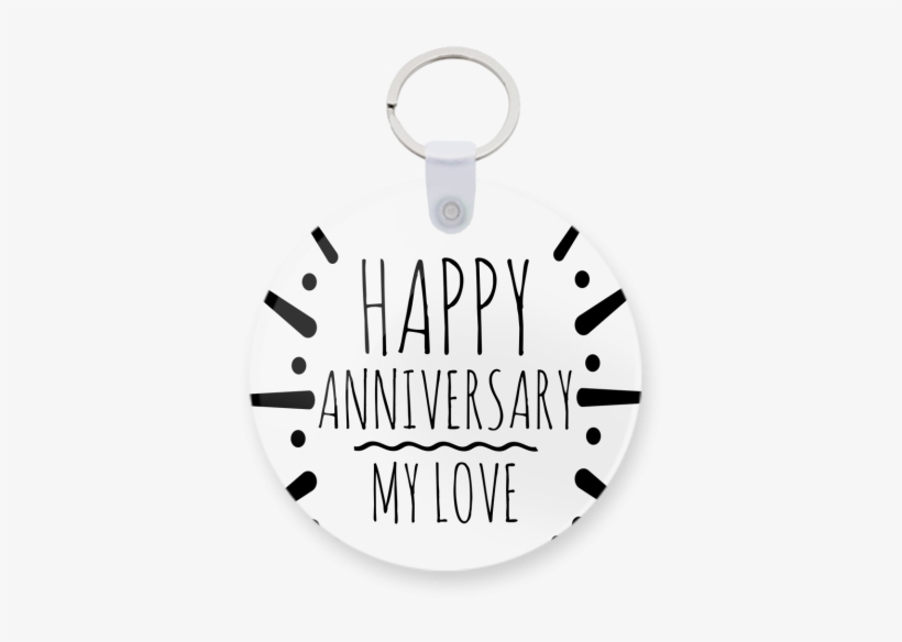 Happy Anniversary Printed Keychain - Vector Graphics, transparent png #868607