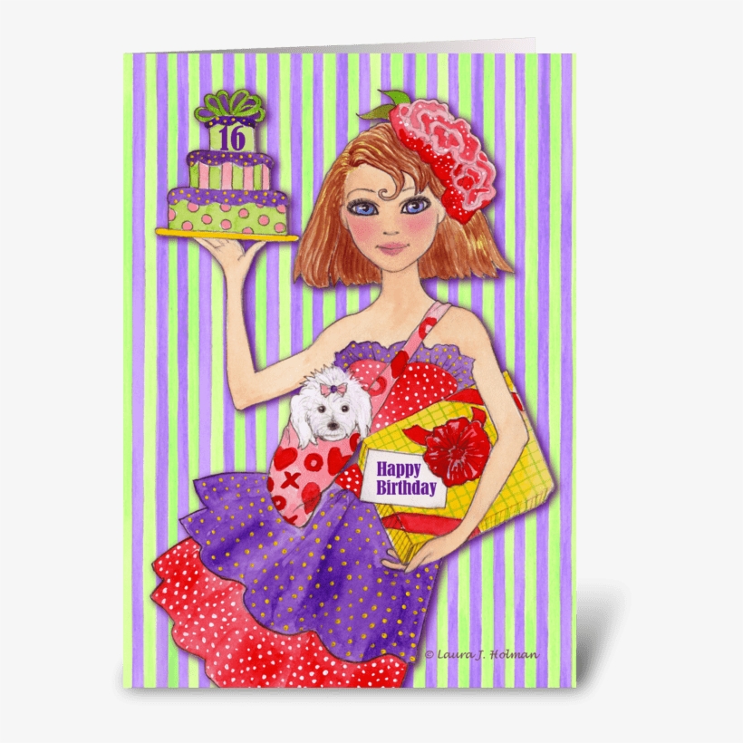 Happy Birthday Sweet Sixteen Greeting Card - Birthday, transparent png #868848