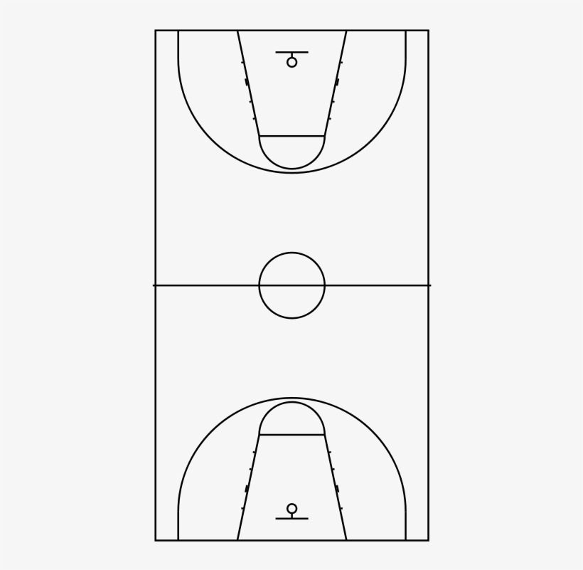 Basketball Half Court Drawing - Drawing, transparent png #868971