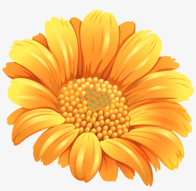 Orange Flower Png Clipart Image - Clip Art, transparent png #869157