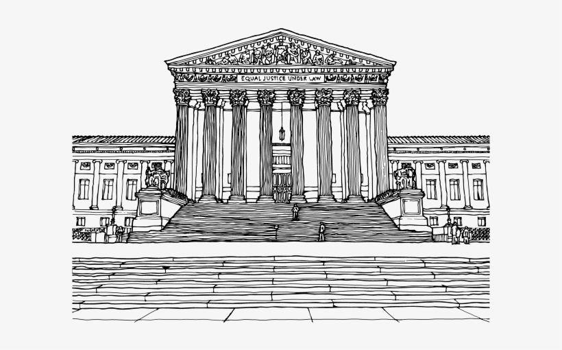 Supreme Court Of The United States Drawing Courtroom - Supreme Court Building Drawing, transparent png #869210