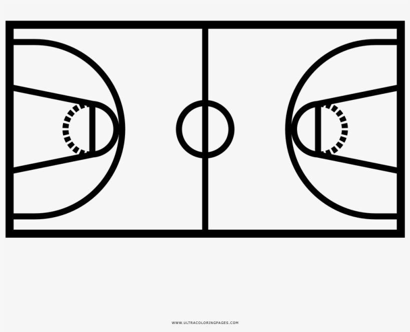 Basketball Court Coloring Page - Dessin De Terrain De Basket, transparent png #869361