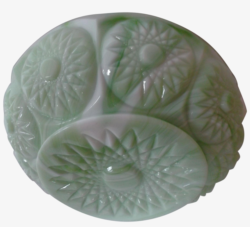 Green White Vintage Slag Glass Rose Bowl Jardiniere - Ceramic, transparent png #8600550