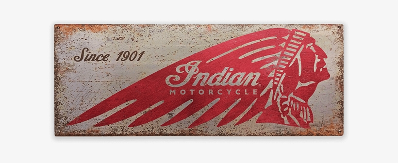 Indian Motorcycle Distressed Steel Sign Silver - Indian Motorcycle Logo Png, transparent png #8601408