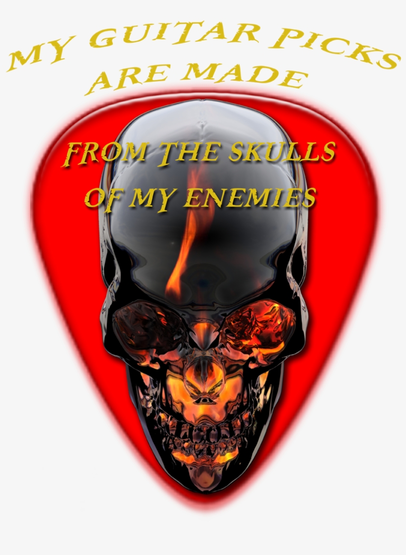 Guitar Pick Skull T-shirt - Caveira, transparent png #8601436