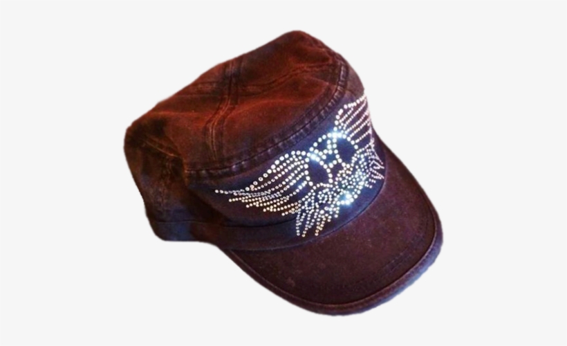 Women's Distressed Military-style Bling Cadet Cap - Baseball Cap, transparent png #8601757