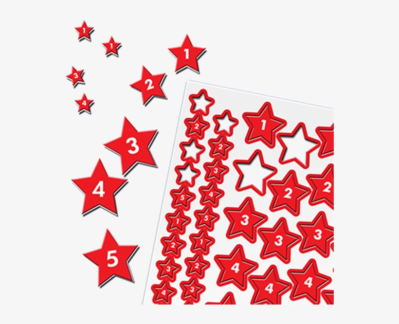 Magnetic Numbered Red Stars 10mm 20mm 30mm, transparent png #8601890