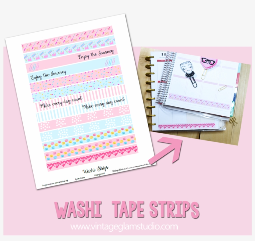 Fall Washi Tape Strips Planner Stickers Free Printable - Paper, transparent png #8602164