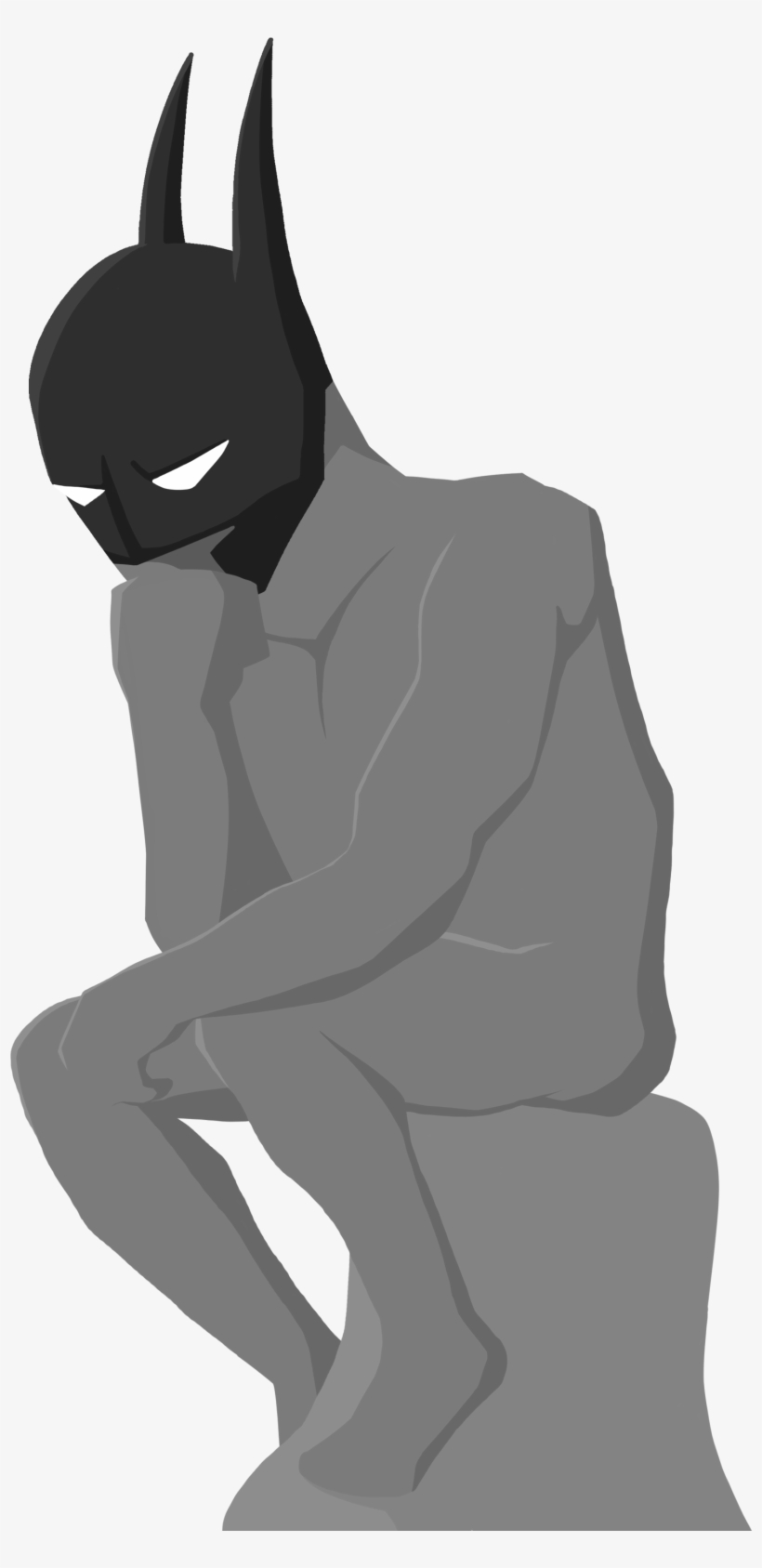 Batman Thinker - Sitting, transparent png #8602772