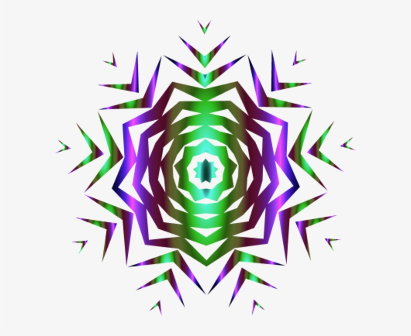 Prismatic Snowflake Vector Clip Art - Clip Art, transparent png #8603316