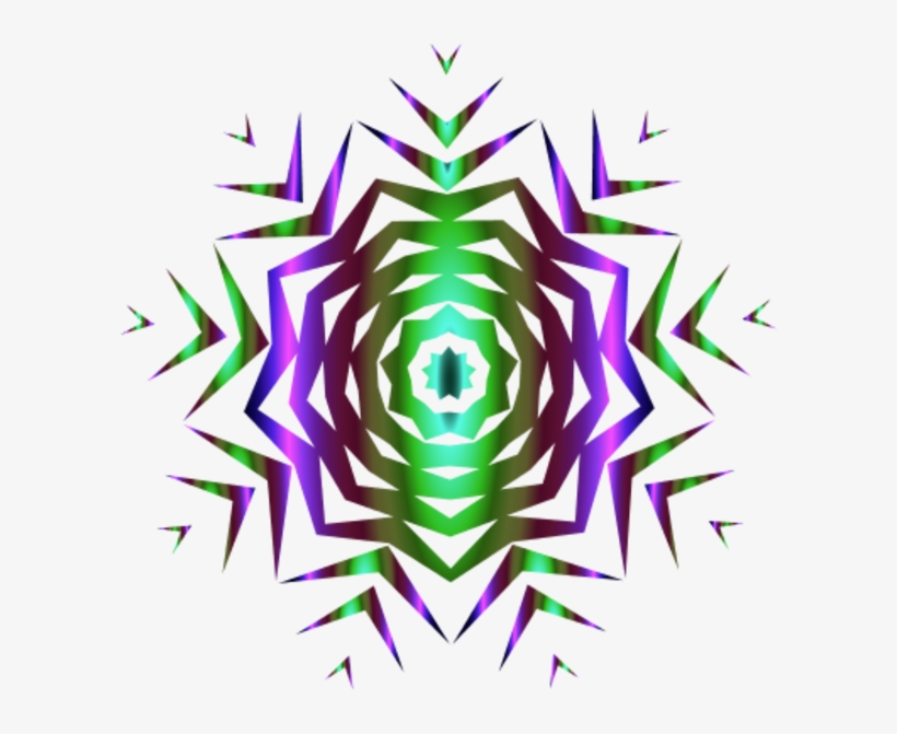 Prismatic Snowflake Vector Clip Art - Clip Art, transparent png #8603316