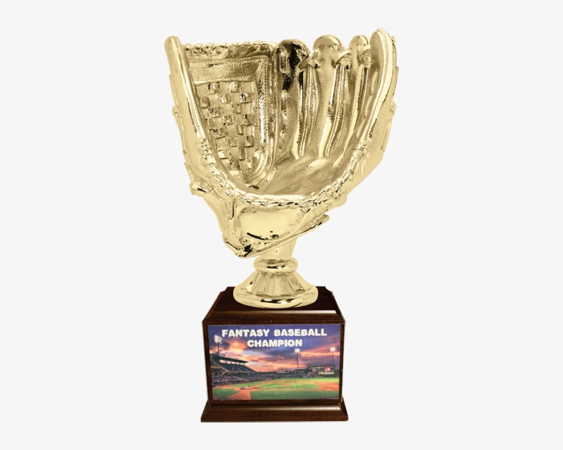 Fantasy Baseball Perpetual Gold Trophy - Baseball Full Size Glove Award Trophy Silver, transparent png #8603932