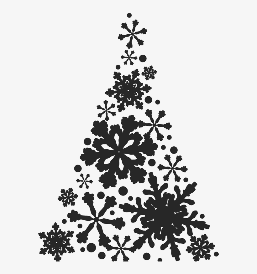 Snowflake Christmas Tree Stamp - Christmas Vinyl Decals, transparent png #8604271