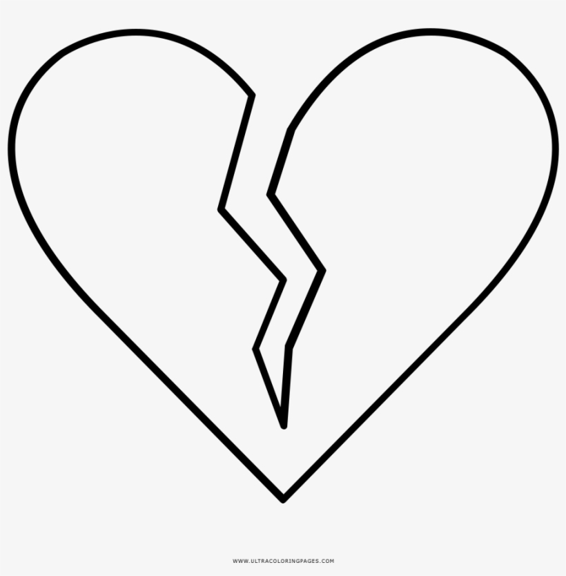 Heartbreak Coloring Page - Heart, transparent png #8604281