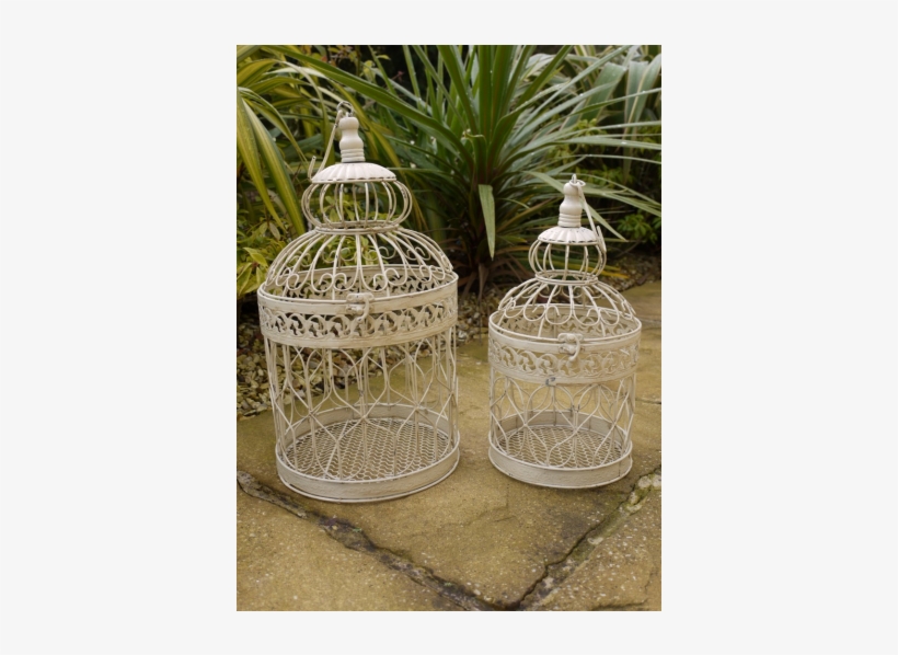 Set Of 2 Metal Bird Cages - Cage, transparent png #8605191