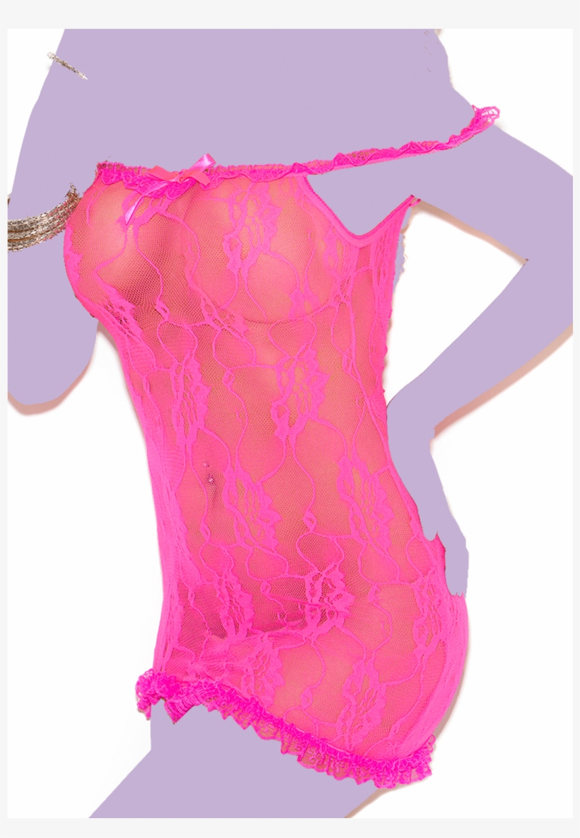 "hot" Flirty Floral Lace Chemise - Lingerie Top, transparent png #8605542