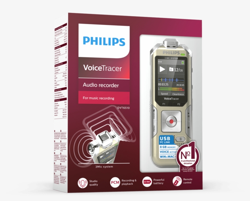 Voicetracer Audio Recorder - Philips, transparent png #8605678