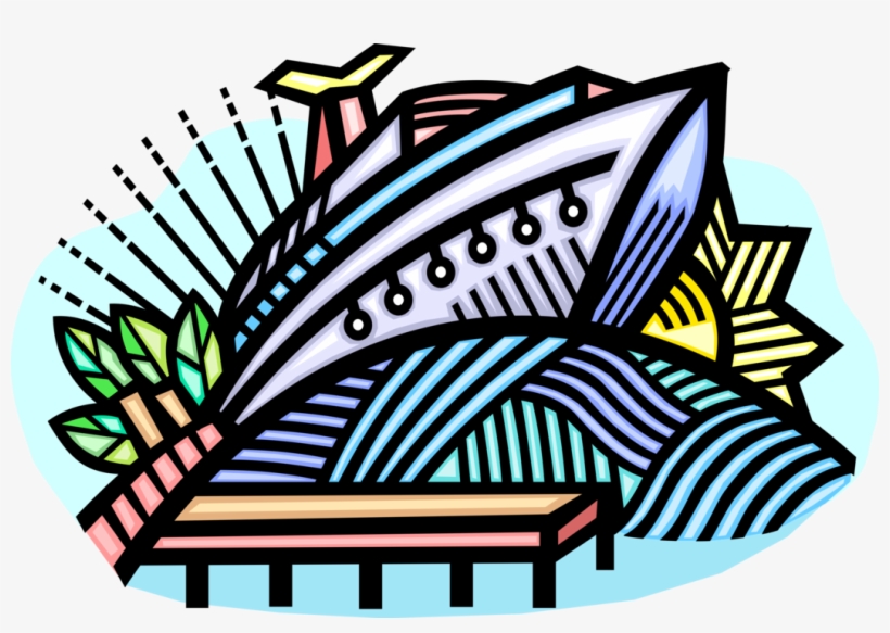 Vector Illustration Of Cruise Ship Or Cruise Liner, transparent png #8606329