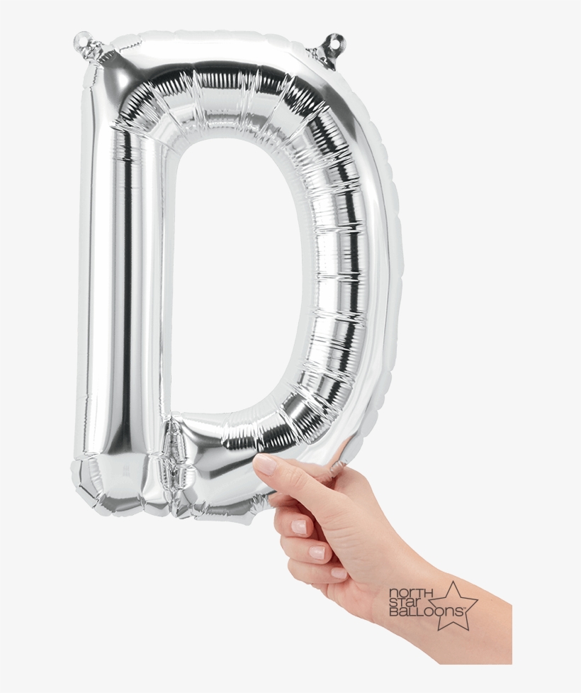 D Silver 16″ Foil Balloon - Rose Gold Letter D, transparent png #8607117