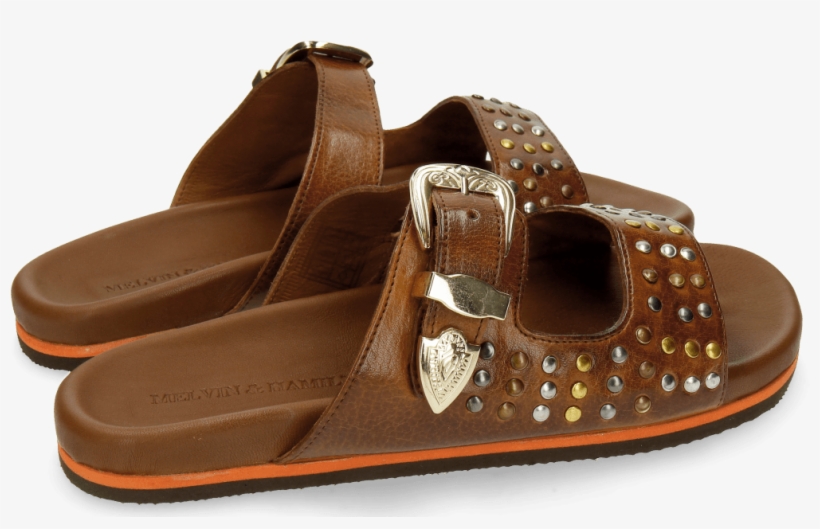 Sandals Helen 4 Tan Rivets Multi - Slide Sandal, transparent png #8607153