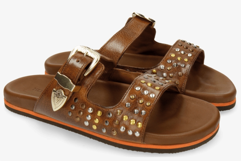 Sandals Helen 4 Tan Rivets Multi - Slide Sandal, transparent png #8607188
