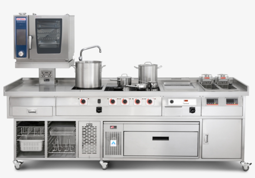 Commercial Induction Range With Induction Plancha Fryer