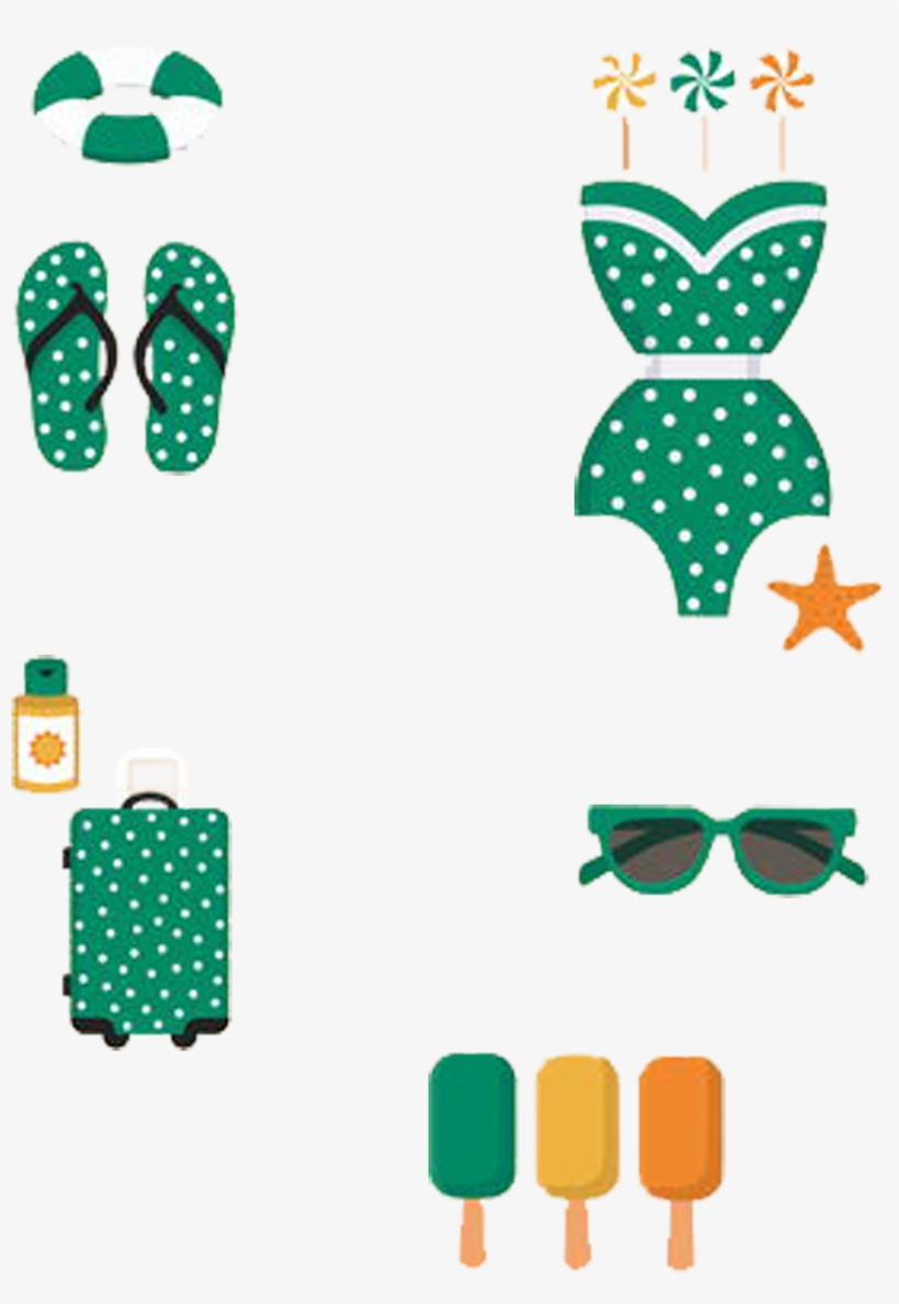 Sunglasses Flip-flops Swimsuit Slipper To The Sandals - Verano Vintage, transparent png #8607500