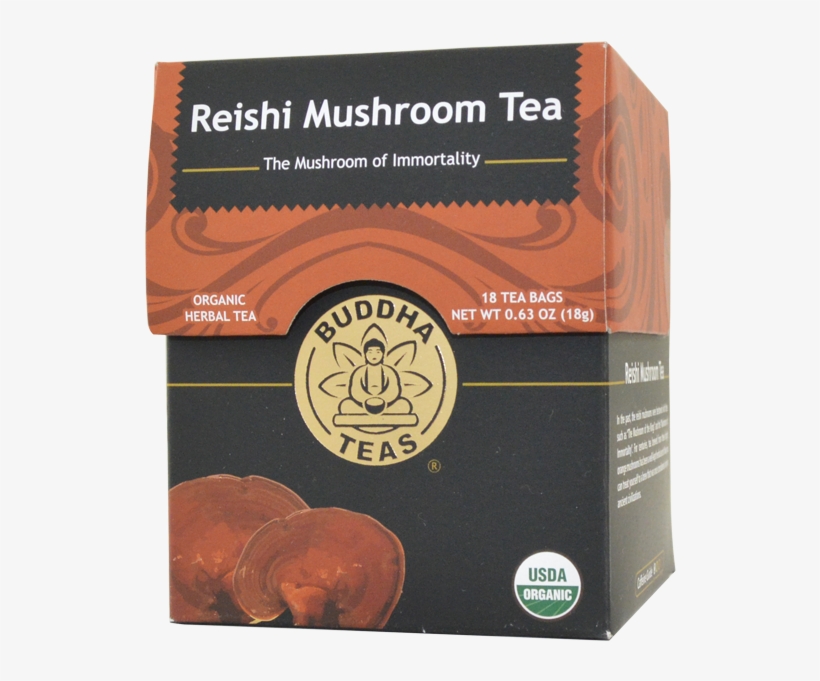 Buddha Tea Organic Reishi Mushroom Tea 18 Bag - Reishi Mushroom Tea, transparent png #8607571