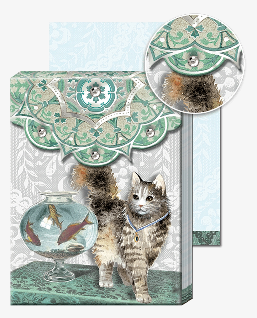 Posh Pets Fishbowl Cat Pocket Note Pad - Tabby Cat, transparent png #8608853