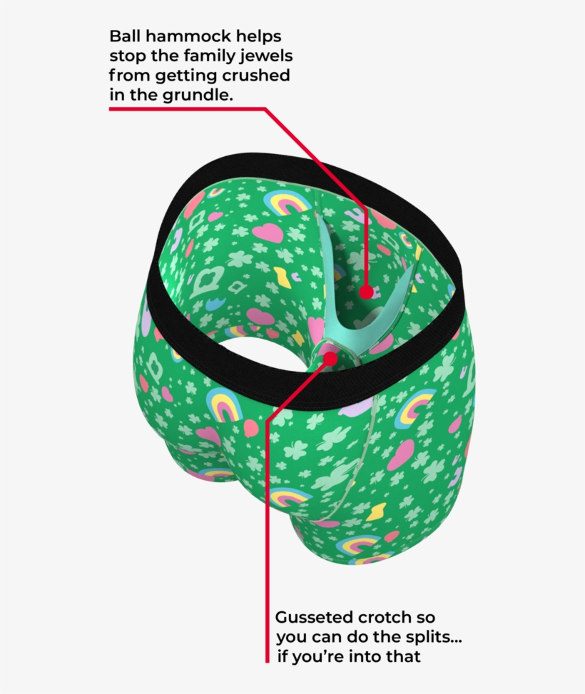 Men's Lucky Charm Ball Hammock Boxer Briefs - Boxer Briefs With Ball Pocket, transparent png #8608969