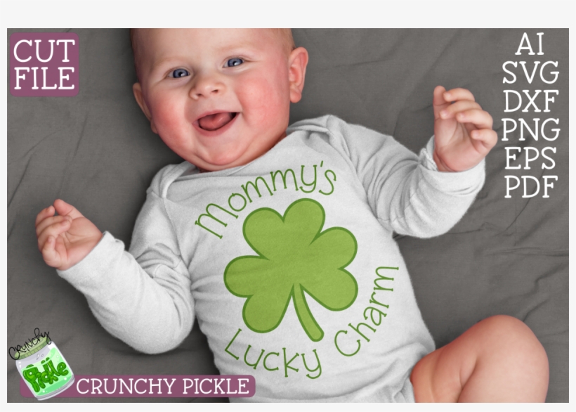 Mommy's Lucky Charm - Baby Onesie Mockup Free, transparent png #8609659